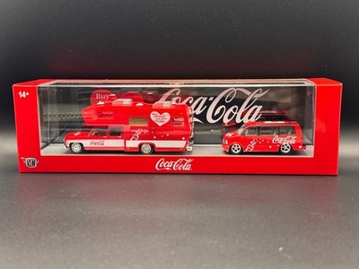 M2 Machines 1:64 Coca Cola 1975 Chevrolet Cheyenne Super 30 & '95 GMC Safari S05