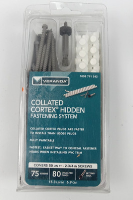 2-3/4'' COLLATED CORTEX HIDDEN FASTENING SYSTEM SCREW/PLUG, VERANDA TRIM