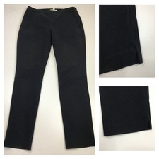 EILEEN FISHER Black Italian Organic Cotton Blend Slit Hem Pant Womens sz Small