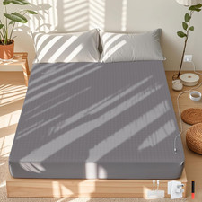 Queen Grounding Sheet - Cotton  Silver Fiber for Restful Sleep, Grey