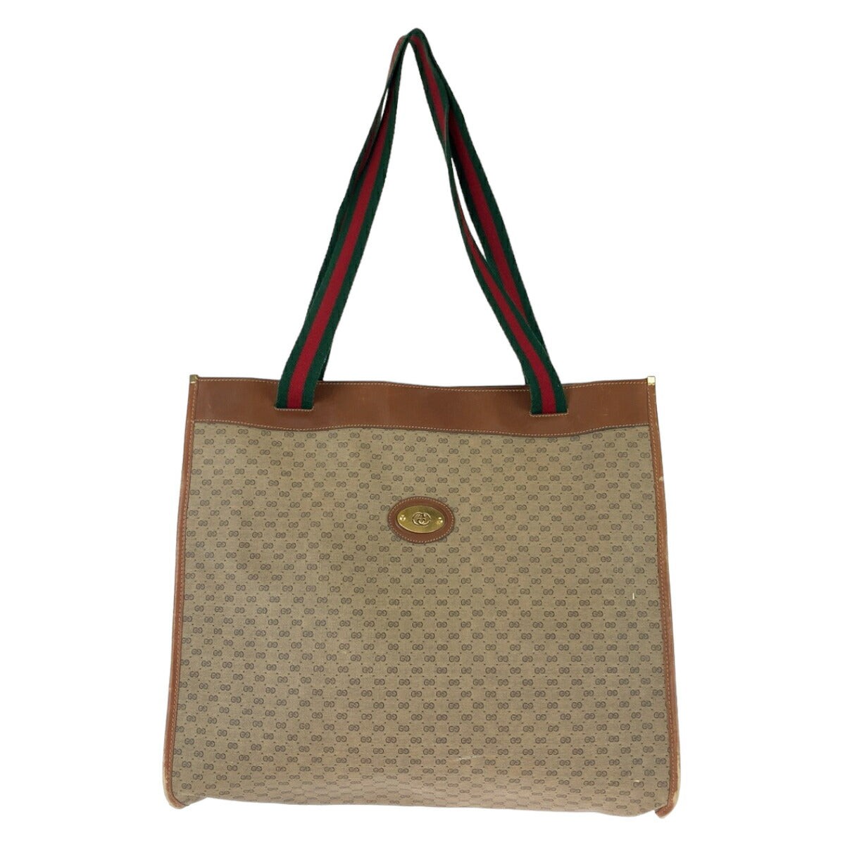 Gucci Vintage Gg Supreme Canvas Leather Tote Bag Women Brown One Size 569631