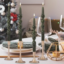 4 Pcs Spiral Taper Candles, 10" Long Twisted Wax Candlesticks for Spring, Wed...