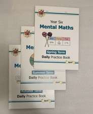 CGP Daily Mental Maths Year 6 11+ SATs Prep Tutor Exam Practice Workbooks x3