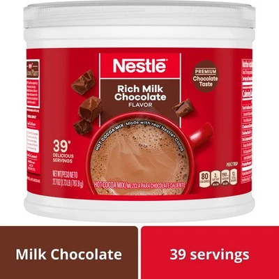 NESTLÉ Nestle Hot Cocoa Rich Milk Chocolate Flavored Mix Powder, 27.7 oz, Can