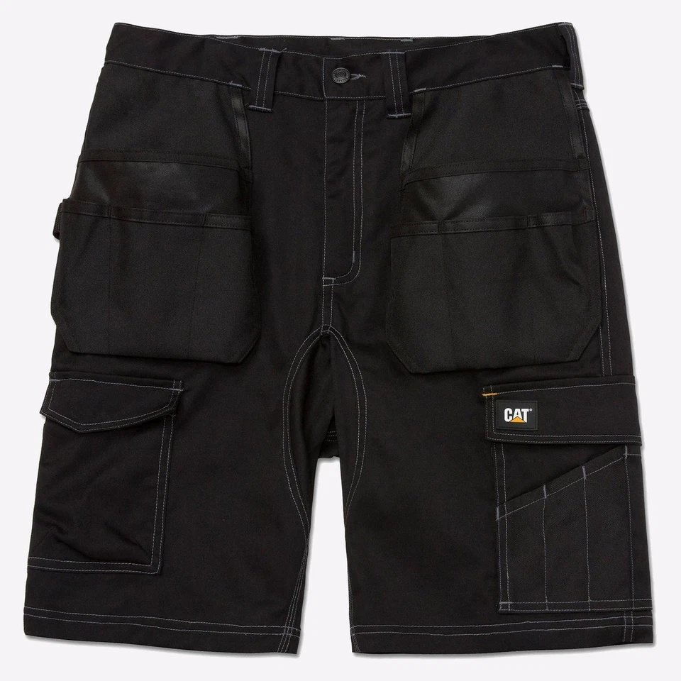 Caterpillar Essential Mens Stretch Holster Everyday Work Multi Use Shorts Black