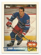 JOHN OGRODNICK 1990-91 TOPPS 1989-90 TEAM SCORING LEADERS NEAR MINT+ CONDITION