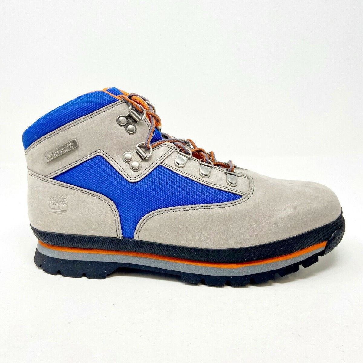 Timberland Euro Hiker Gray Blue Nubuck Leather Kids Shoes Outdoor
