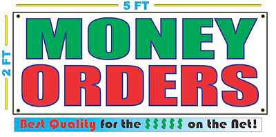 Money Order Only Sign MONEY ORDERS Full Color Banner Sign NEW Larger Size Best Quality for ...