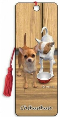 Chihuahua kleiner süßer Hund 3D Lesezeichen Royce Welpe Tierliebhaber Geschenk für ihn ihre Kinder.