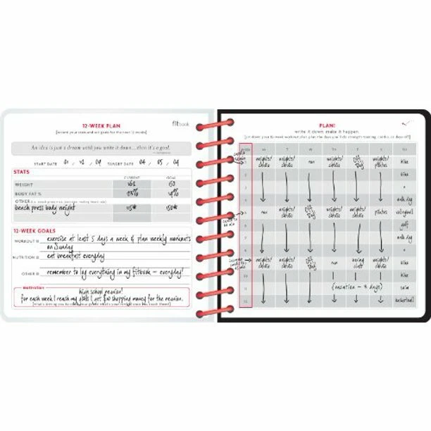 Fitlosophy Fitbook: 12 Week Fitness & Nutrition Journal + FREE Workout Download - Image 2 of 3