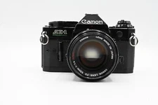 Black Canon AE-1 Program + 50mm f/1.4 SSC Lens Manual Film Camera Kit -Very Good