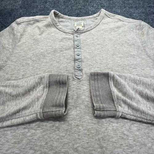 Chemise Henley tricotée homme XL beige marron chiné manches longues marque Lucky - Photo 4/10