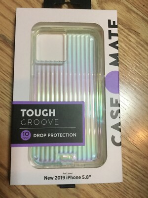 iPhone 11 Pro Compatible Phone Case Case-Mate Tough Groove 5.8 Iridescent Clear