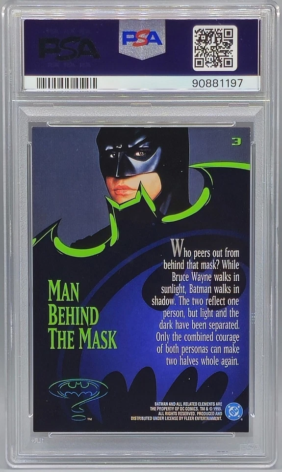 1995 Ultra Batman Forever #3 Man Behind the Mask PSA 8 None Higher - Image 2 of 2