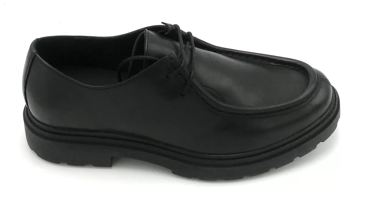 Geox EC7C Shoe Lace Up Black Leather Rubber Sole Spherical 3 4