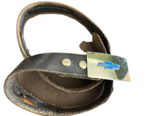 Vintage Chevrolet Metal  Enamel Belt Buckle Leather Belt w/ Silver Discs USA