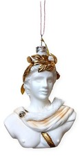 APOLLO BUST Marble Statue Glass Christmas Ornament by Cody Foster