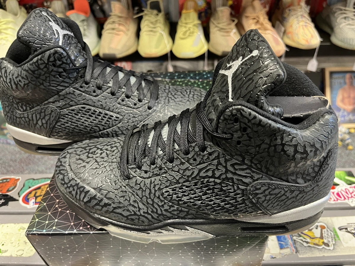 Air Jordan 5 3Lab5 Elephant Print 2014 Size 9 Used Rare Retro Authentic  Black MJ | eBay