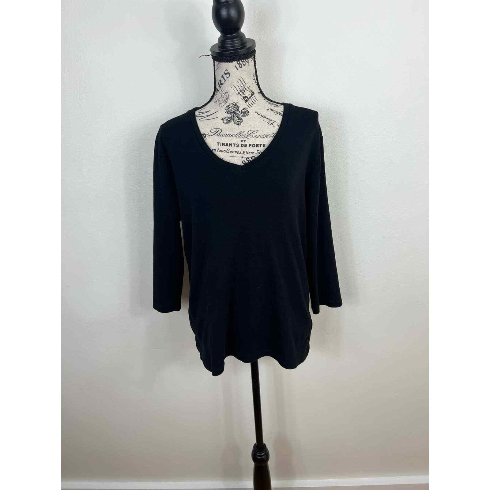 St. John's Bay Classic Tee Basic Black Long sleev… - image 1