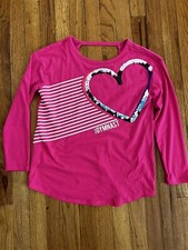 Girls justice hot pink, long sleeve sequined gymnastic top size 10