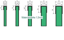 V4A Einfass- U-Profil 1,5mm für Glasbrüstung ESG und VSG Glas 8 bis 21,52 mm.