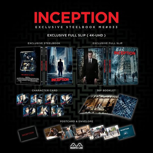 INCEPTION - MANTA LAB 4K UHD BLURAY STEELBOOK ONE-CLICK BOXSET *NEW & SEALED* - Picture 7 of 24