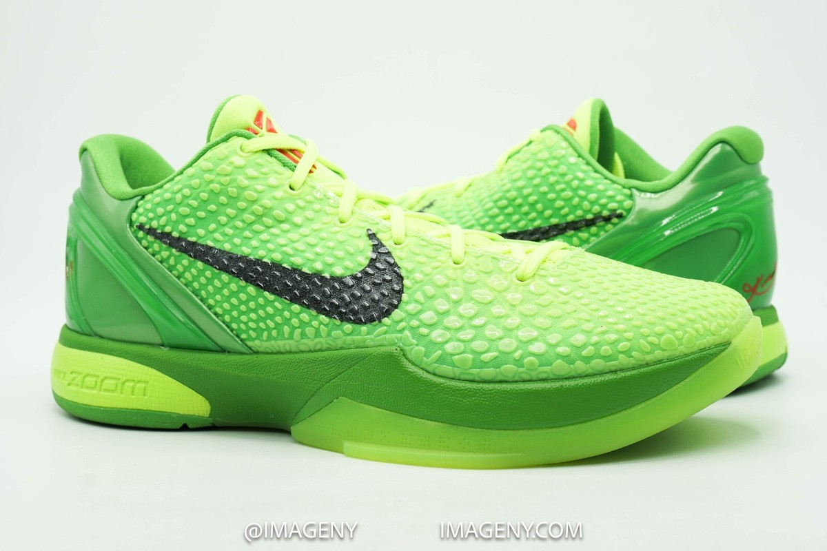 NIKE KOBE 6 PROTRO USED SZ 8.5 GRINCH GREEN APPLE VOLT CRIMSON