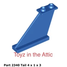 Lego 1x 2340 Blue Tail 4 x 1 x 3  10497 Galaxy Explorer