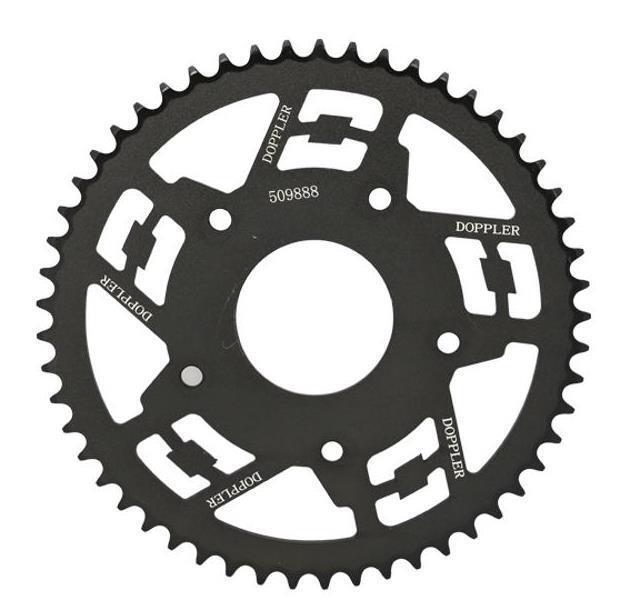 Couronne Doppler en acier 53 dents et diametre 62mm pour moto Rieju RRX 50cc