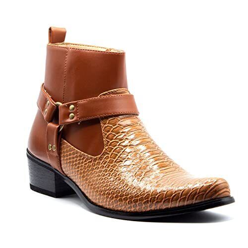 Jazamé Herren 40126 Leder gefüttert groß westlicher Stil Cowboykleid Stiefel - Bild 1 von 4