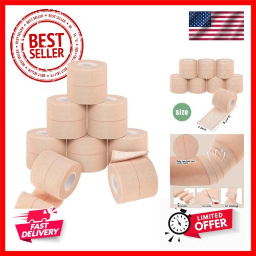 8 Rolls Elastic Adhesive Bandage Tape Medical Bandage Wrap Athletic Sports Ta...