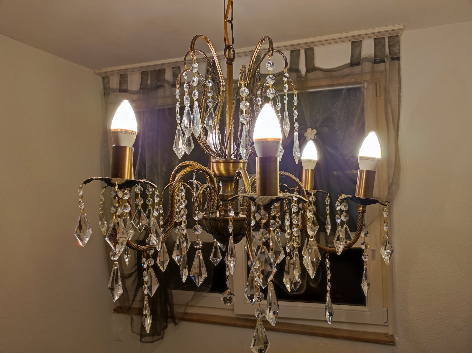 PATIKIL Kristalllüster Anhänger 10 Stück - Tränenförmige Lüsterperlen 85mm Grau