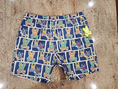 New Women's PSYCHO BUNNY James Bunny In Box Swim Trunks Size XL
