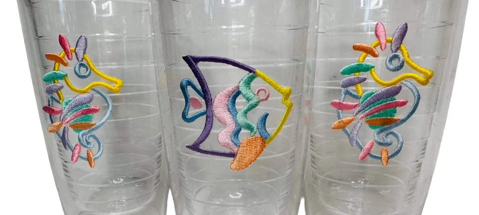 Vasos Tervis aislados peces tropicales caballito de mar 16 oz SIN TAPAS - LOTE de 3 Foto 2 de 4