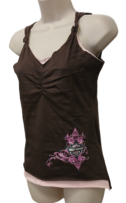 #ad HARLEY DAVIDSON CORNER FRILL KNOTTED LADIES TOP SHIRT SLEEVLESS NEW $15.19