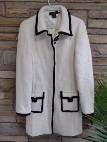 Luxe Arden B. Jacket Wool Blend Cream With Black Trim Sz L