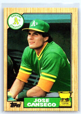 Jose Canseco - 1987 Topps #620 - Topps All-Star Rookie Gold Cup -  NR MINT (B4)