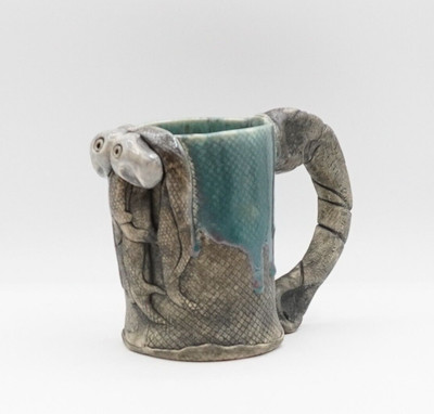 Vintage 1985 Woo Creature Richard & Susan Marshall NC Studio Pottery Mug Signed