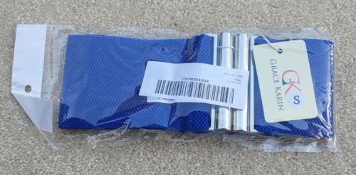 Metall Haken elastisch blau Taillengürtel Größe kleiner Bund Kleid dehnbar Cinch - Bild 1 von 4