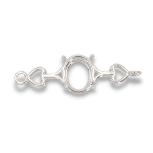 Oval Heart Design Pre-notched Bracelet Link - Picture 1 of 1