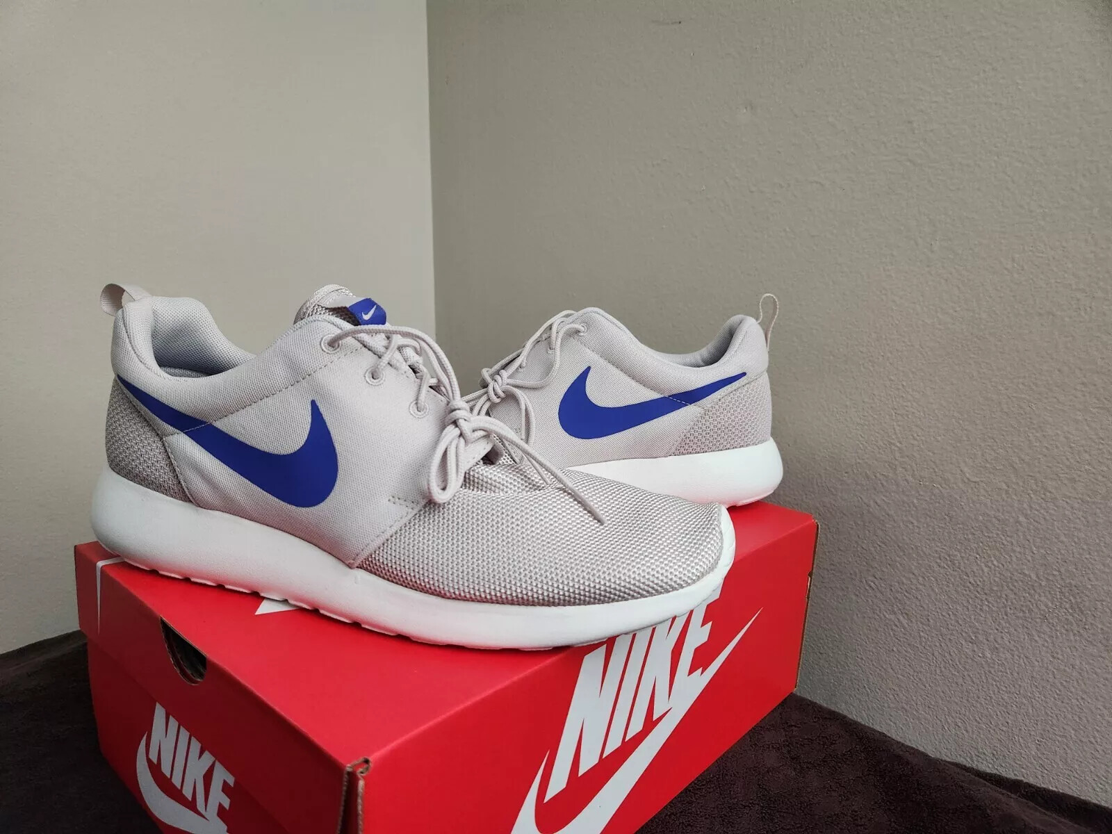 Nike Roshe One Desert Sand Blue Retro Sneakers 511881-043 Mens Size