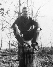ORIGINAL VINTAGE PHOTO: Military Man Male Uniform Camp WW2 WWII 40's 40s