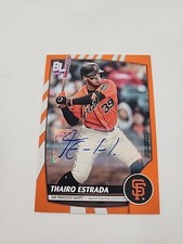 2023 Topps Big League -  Electric Orange Autographs #173 Thairo Estrada (AU) ZF