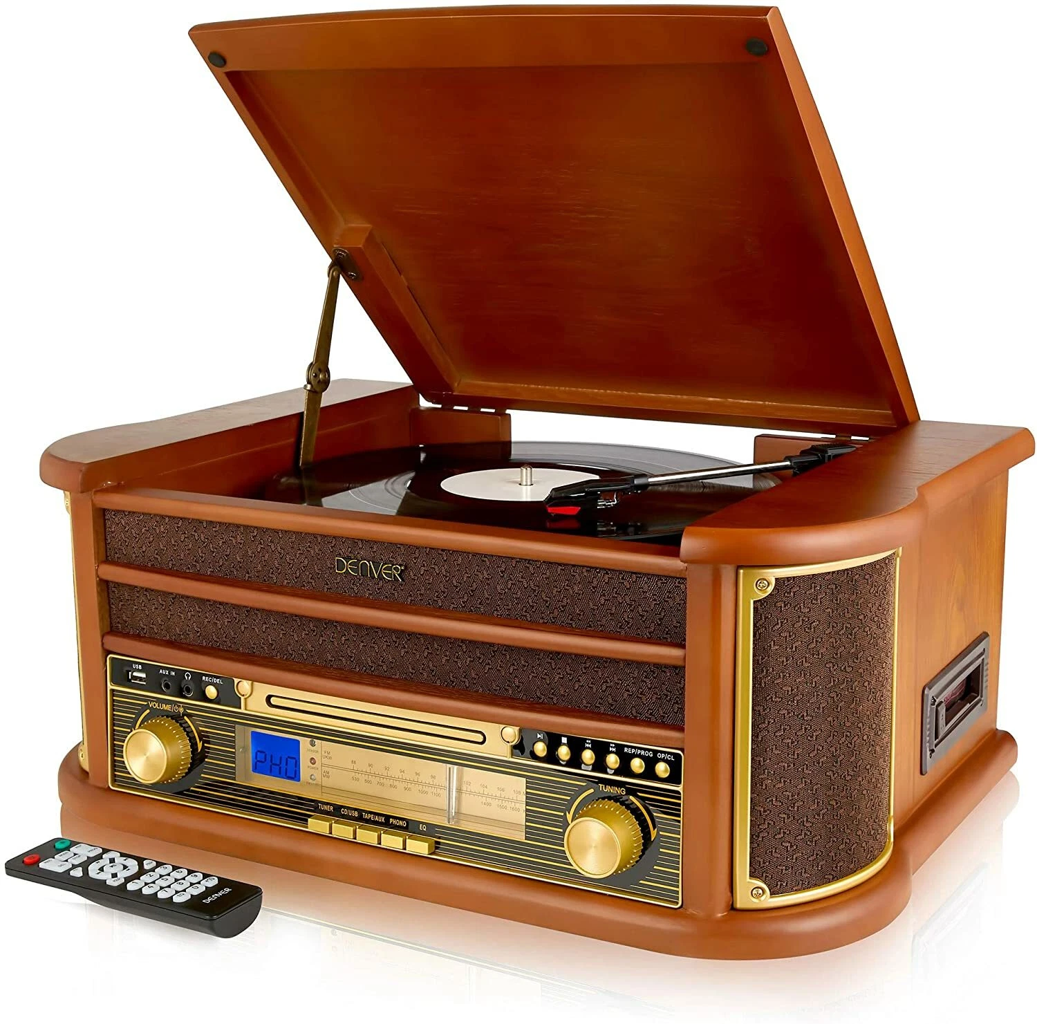 Denver MCR-50 Retro 8-in-1 Turntable Record Player