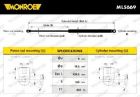 Monroe Gasfeder Kofferraum 450N FüR Opel Astra H Mk V (H) Family