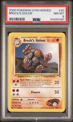 PSA 8 Brock'S Golem #20 2000 Pokemon Gym Heroes 94465980 | eBay