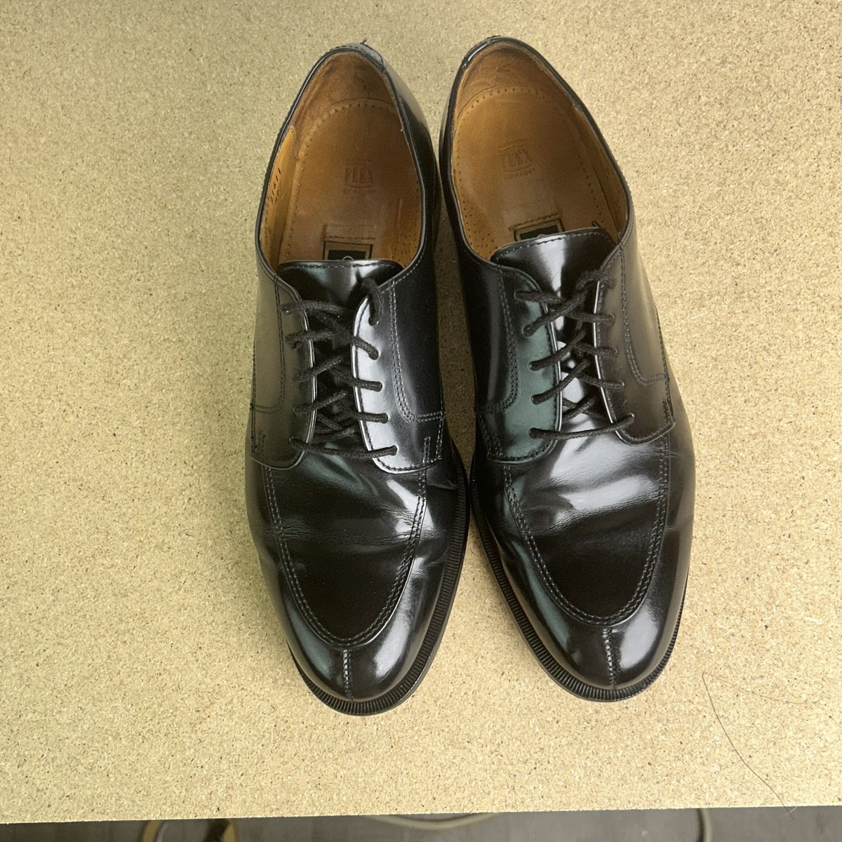COLE HAAN Mens Dress Shoes Black Leather Split Toe Derby 