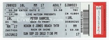 Peter Gabriel 9/23/12 Wantagh NY Jones Beach Theater Rare Full Ticket! Genesis