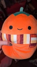Squishmallows 8" Kalani Pumpkin w Scarf Fall Harvest 2022 Plush NWT