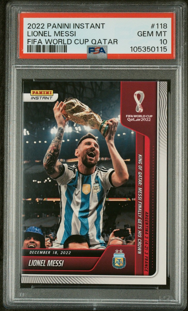 2022 PANINI INSTANT FIFA WORLD CUP QATAR #118 LIONEL MESSI PSA 10